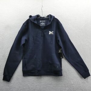 '47 Brand Hoodie Mens Medium Michigan Wolverines Navy Blue Quarter Zip Pullover